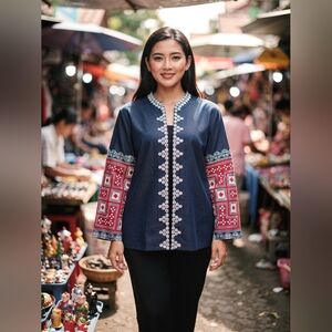 Size XL - Indigo Blue Hemp Jacket 01